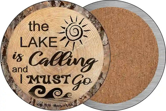Lake is Calling Novelty Circle Coaster Set of 4
