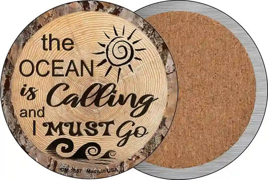 Ocean Is Calling Novelty Circle Coaster Set of 4