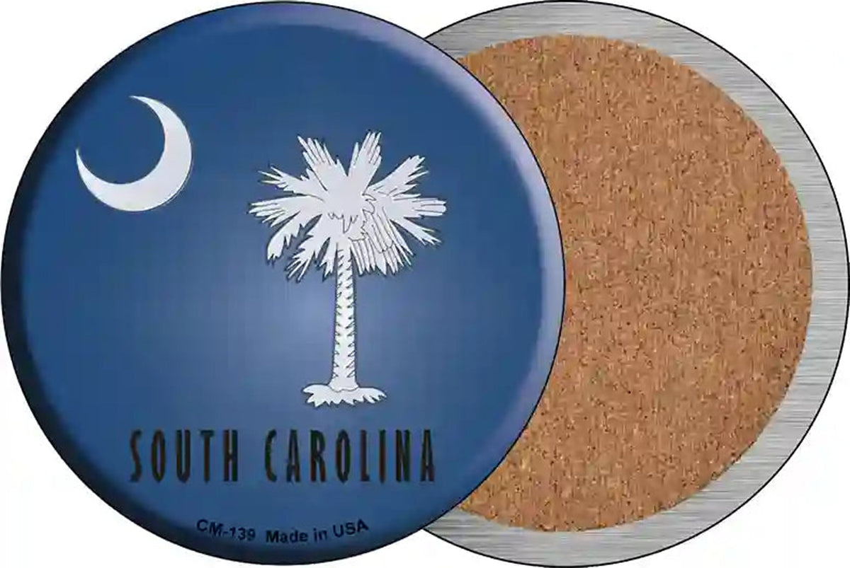 South Carolina State Flag Novelty Circle Coaster Set of 4