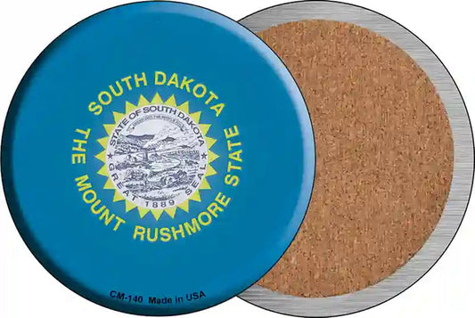 South Dakota State Flag Novelty Circle Coaster Set of 4