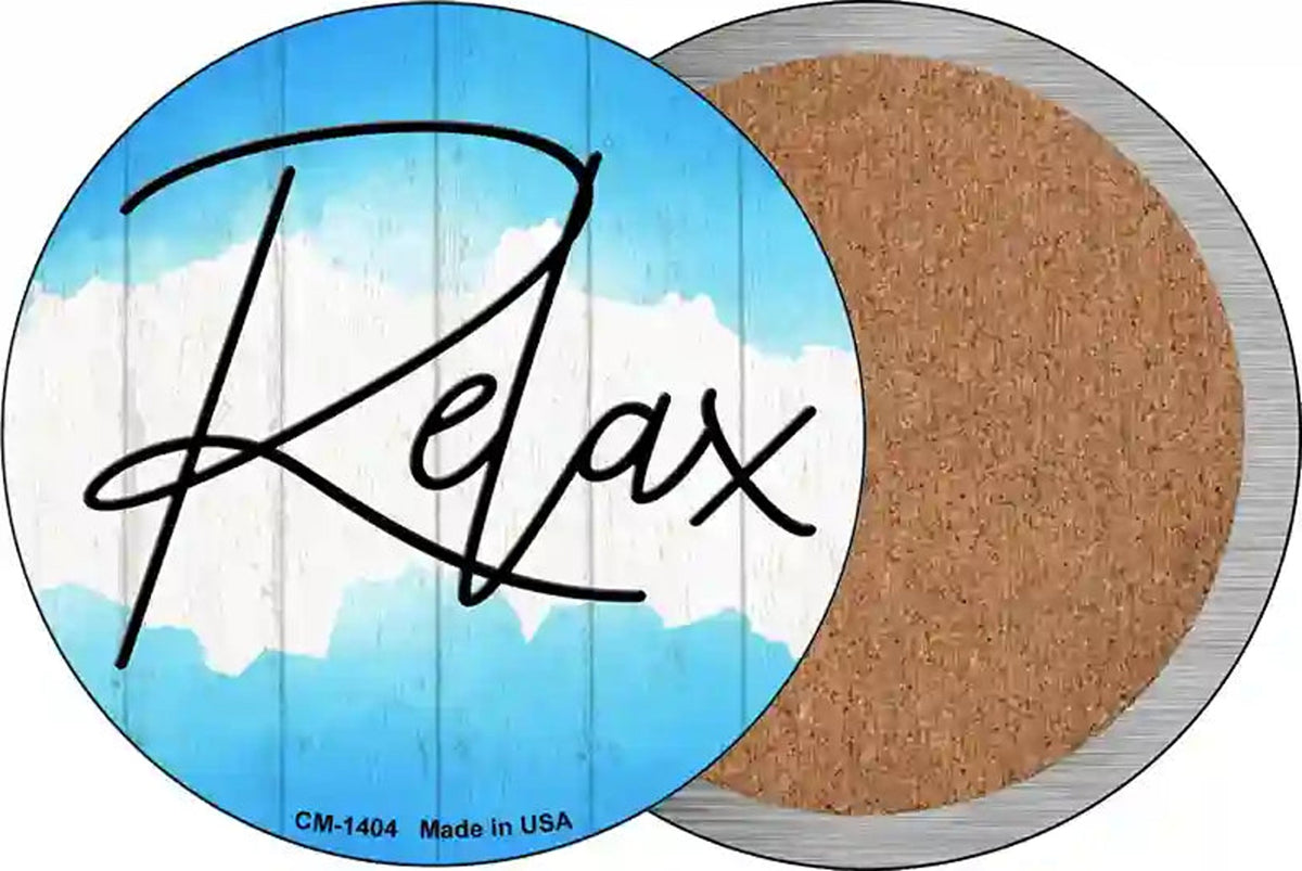 Relax Novelty Circle Coaster Set of 4