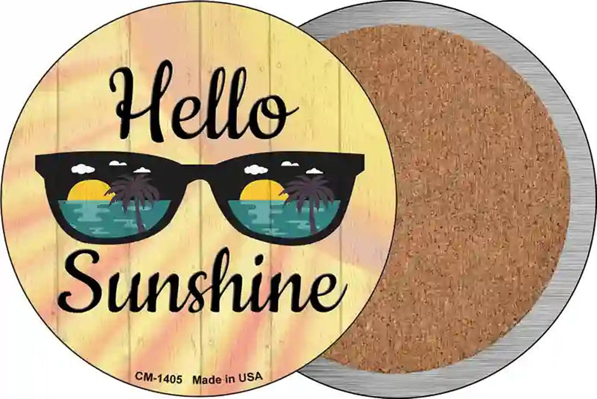 Hello Sunshine Novelty Circle Coaster Set of 4