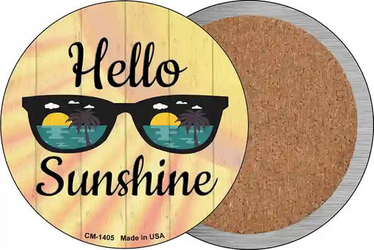 Hello Sunshine Novelty Circle Coaster Set of 4