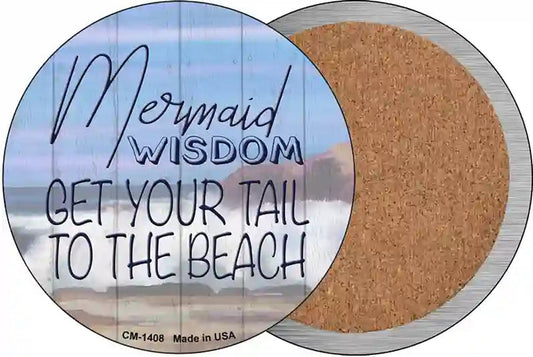 Mermaid Wisdom Novelty Circle Coaster Set of 4