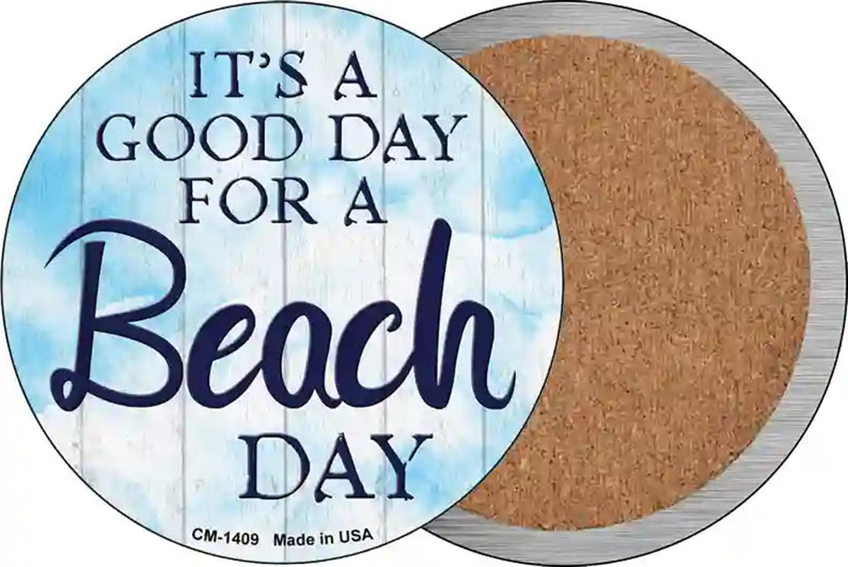 Beach Day Novelty Circle Coaster Set of 4