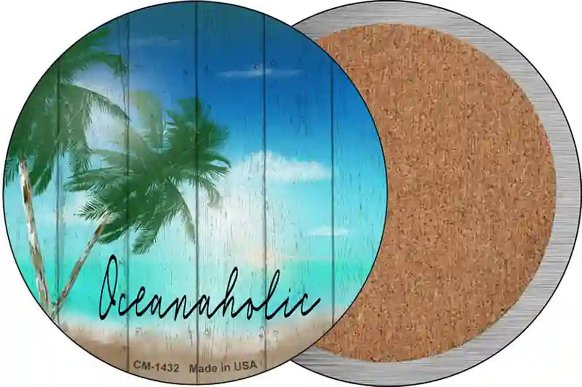 Oceanaholic Novelty Circle Coaster Set of 4