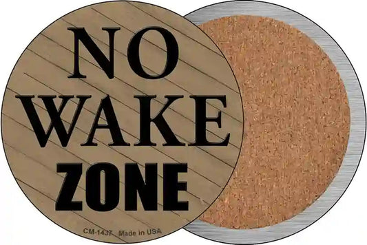 No Wake Zone Novelty Circle Coaster Set of 4