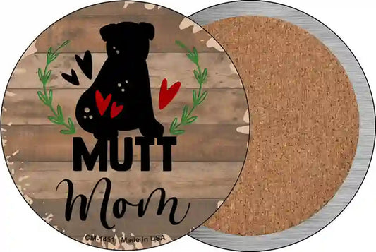 Mutt Mom Novelty Circle Coaster Set of 4