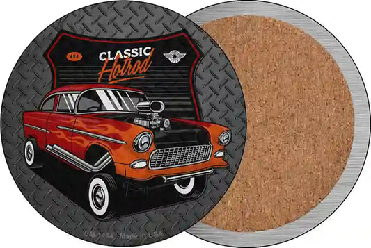 Lifted Orange Hotrod Novelty Circle Coaster Set of 4