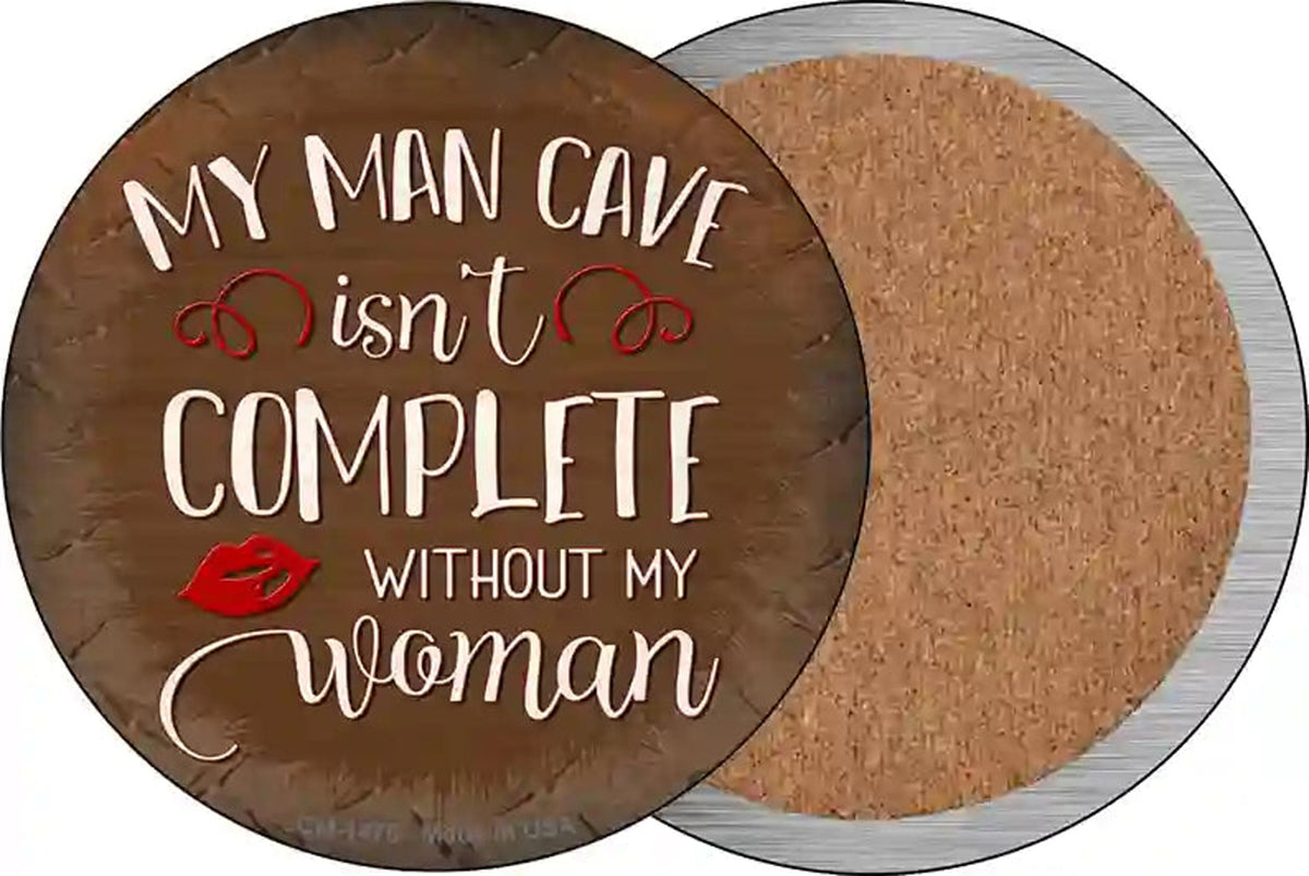 Without My Woman Novelty Circle Coaster Set of 4