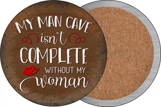 Without My Woman Novelty Circle Coaster Set of 4
