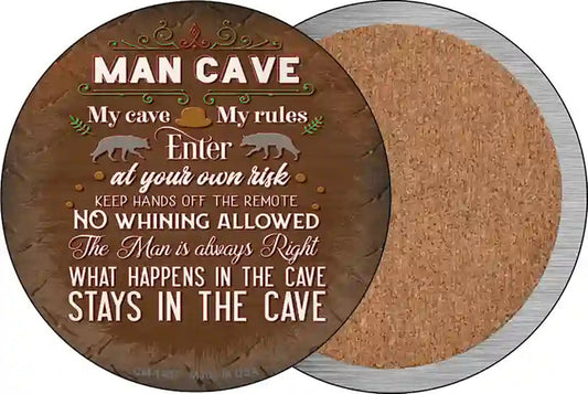 No Whining In Cave Novelty Circle Coaster Set of 4