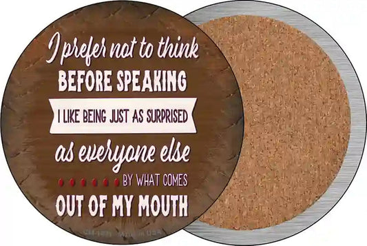 I Like Being Surprised Novelty Circle Coaster Set of 4
