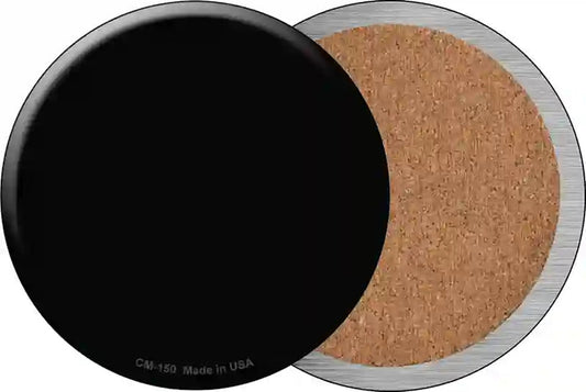 Black Novelty Circle Coaster Set of 4