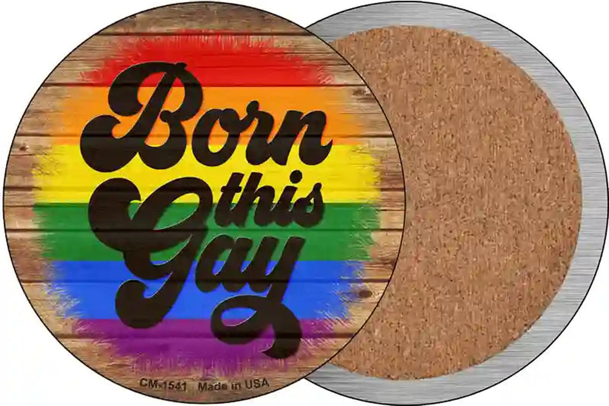 Born This Way Rainbow Novelty Circle Coaster Set of 4