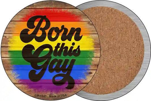Born This Way Rainbow Novelty Circle Coaster Set of 4