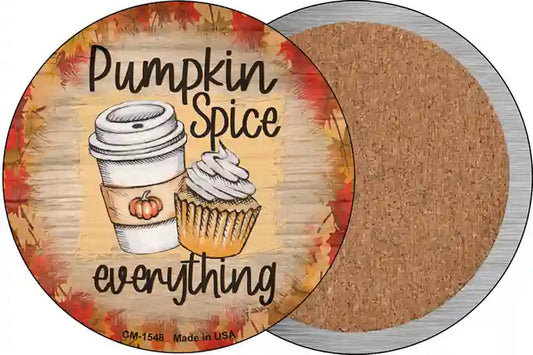 Pumpkin Spice Nice Novelty Circle Coaster Set of 4
