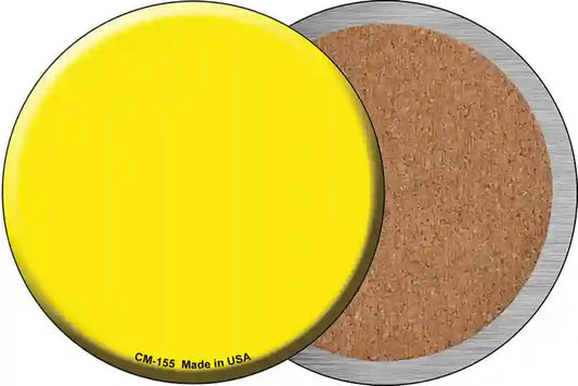 Yellow Novelty Circle Coaster Set of 4