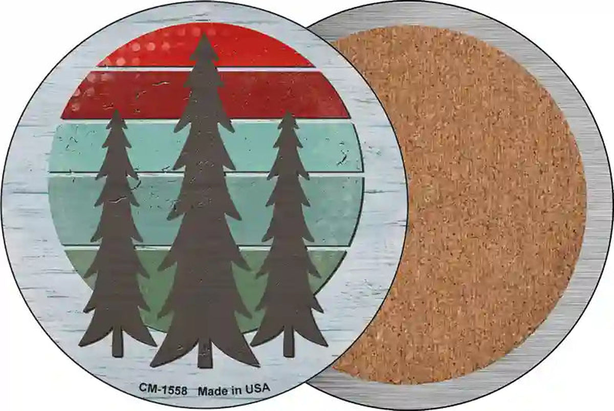 Three Trees Novelty Circle Coaster Set of 4