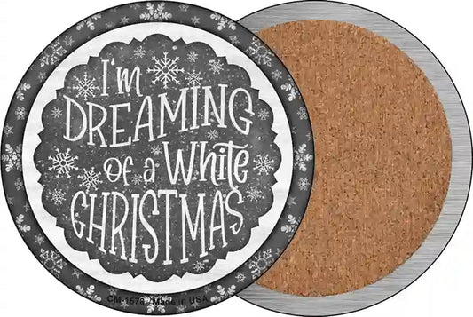 Dreaming of a White Christmas Novelty Circle Coaster Set of 4