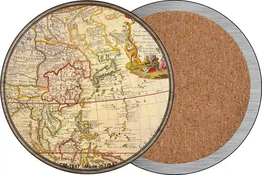 East Asia Map Novelty Circle Coaster Set of 4