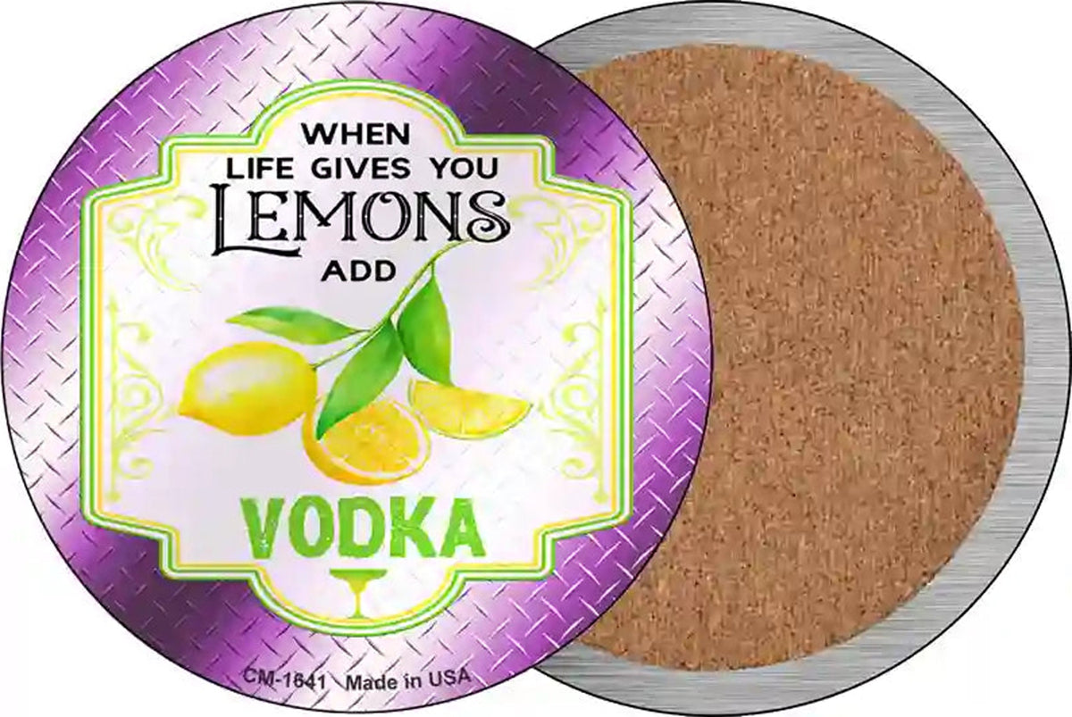Add Vodka Purple Novelty Circle Coaster Set of 4