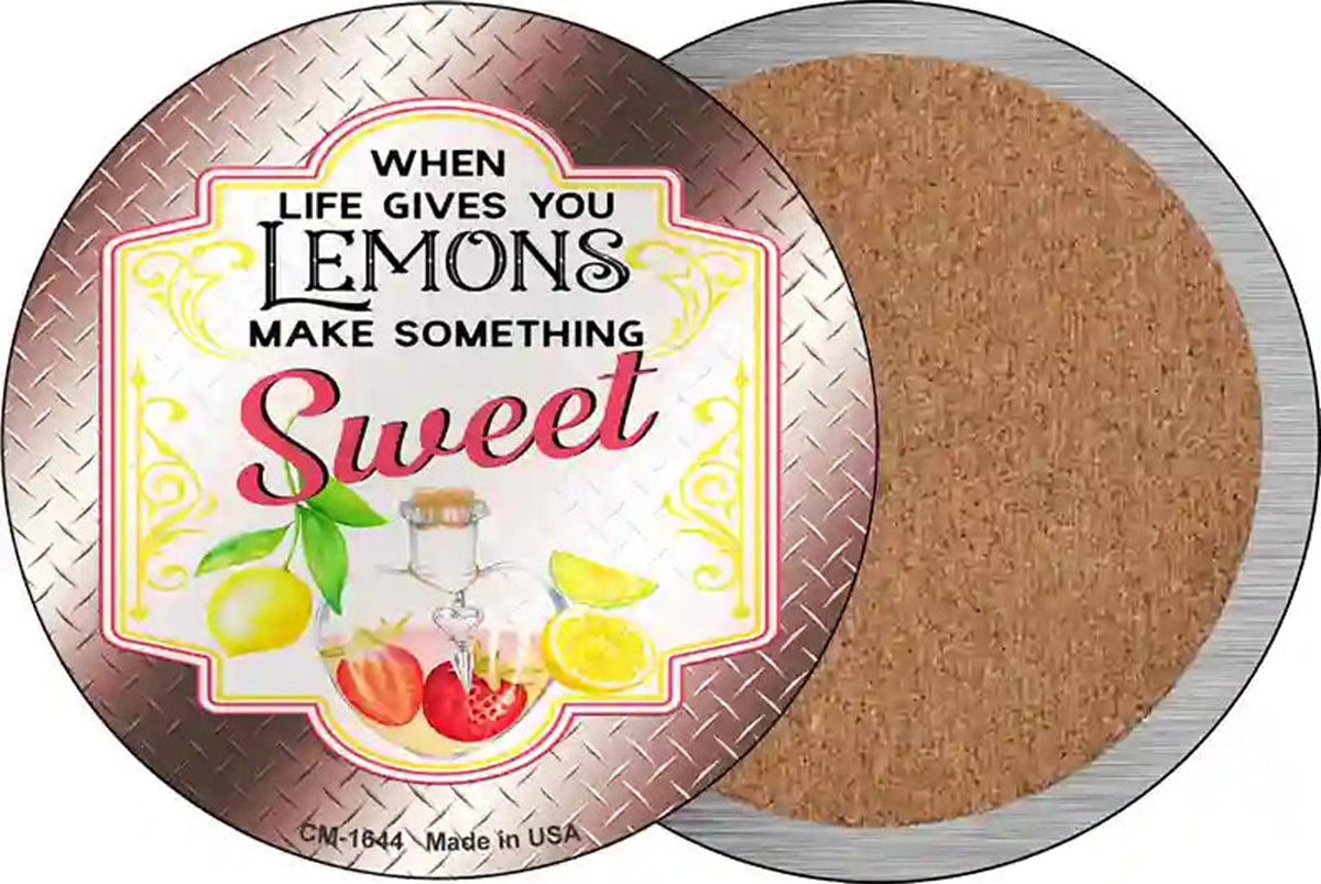 Make Something Sweet Burgundy Novelty Circle Coaster Set of 4