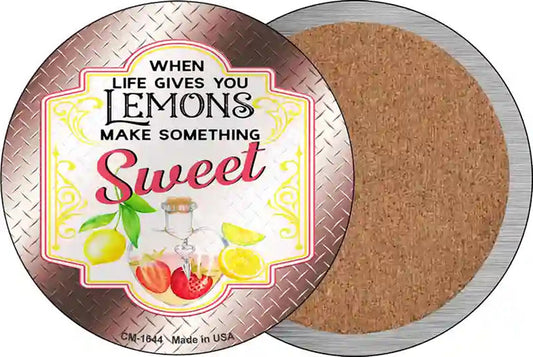 Make Something Sweet Burgundy Novelty Circle Coaster Set of 4