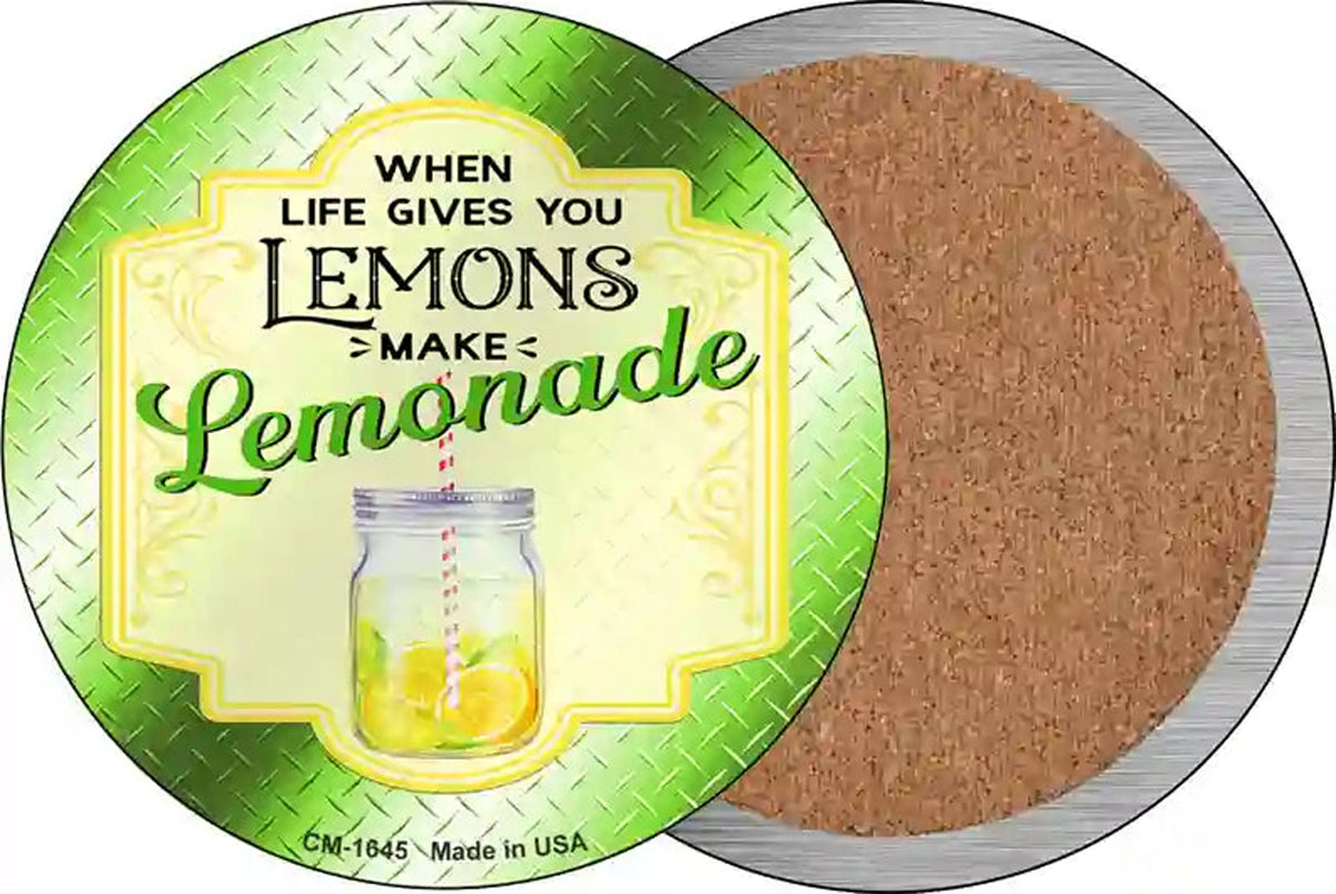 Make Lemonade Green Novelty Circle Coaster Set of 4