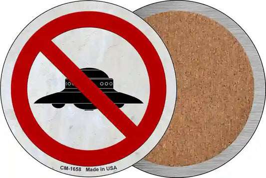 No UFOs Novelty Circle Coaster Set of 4