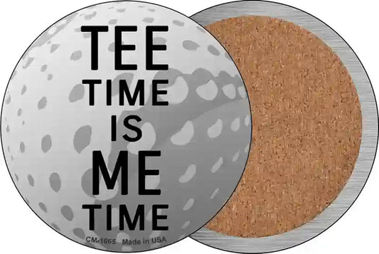Tee Time Me Time Novelty Circle Coaster Set of 4
