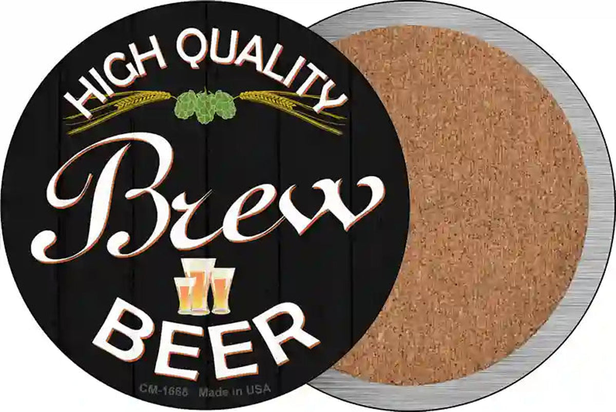 High Quality Brew Beer Novelty Circle Coaster Set of 4