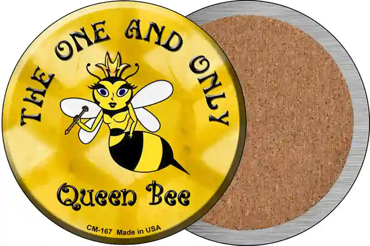 The One and Only Queen Bee Novelty Circle Coaster Set of 4