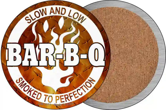 Slow And Low BBQ Novelty Circle Coaster Set of 4