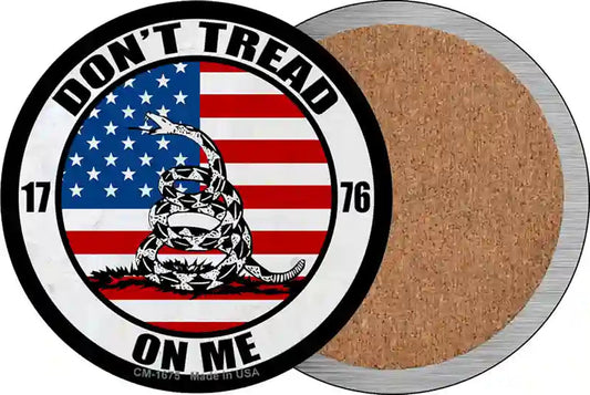 1776 US Flag Gadsden Novelty Circle Coaster Set of 4
