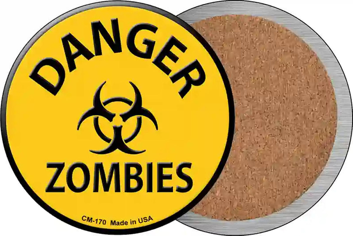 Danger Zombies Novelty Circle Coaster Set of 4