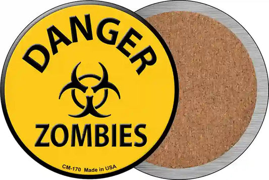 Danger Zombies Novelty Circle Coaster Set of 4