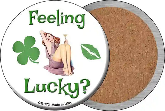 Feeling Lucky Novelty Circle Coaster Set of 4