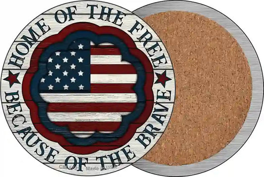 Home Because Of Brave Center Novelty Circle Coaster Set of 4