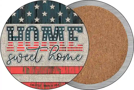Home Sweet Home Worn Wood Novelty Circle Coaster Set of 4