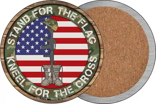 Camo Stand For Flag Novelty Circle Coaster Set of 4
