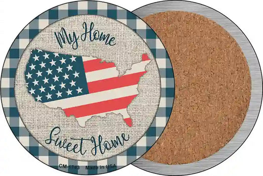 My Home Sweet Home USA Novelty Circle Coaster Set of 4