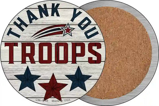 Thank You Troops Stars Novelty Circle Coaster Set of 4