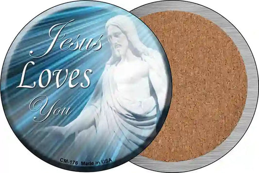 Jesus Loves You Novelty Circle Coaster Set of 4