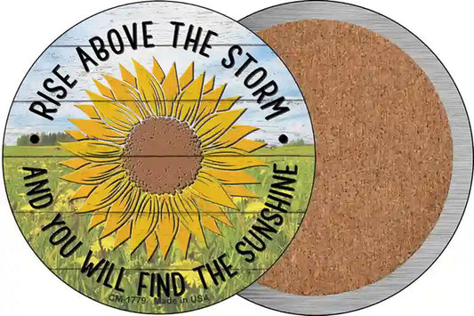 Rise Above The Storm Novelty Circle Coaster Set of 4
