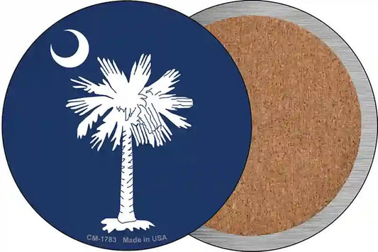 South Carolina Flag Novelty Circle Coaster Set of 4