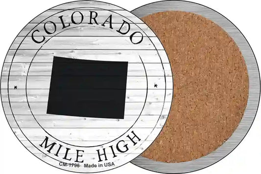 Colorado Mile High Novelty Circle Coaster Set of 4
