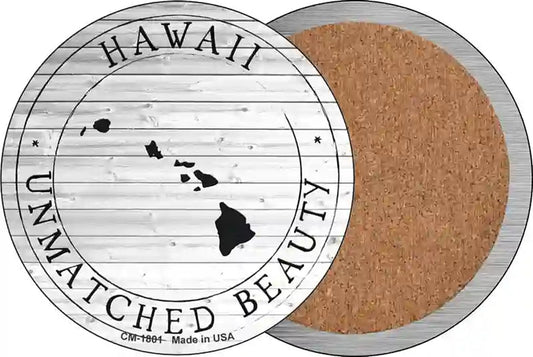 Hawaii Unmatched Beauty Novelty Circle Coaster Set of 4