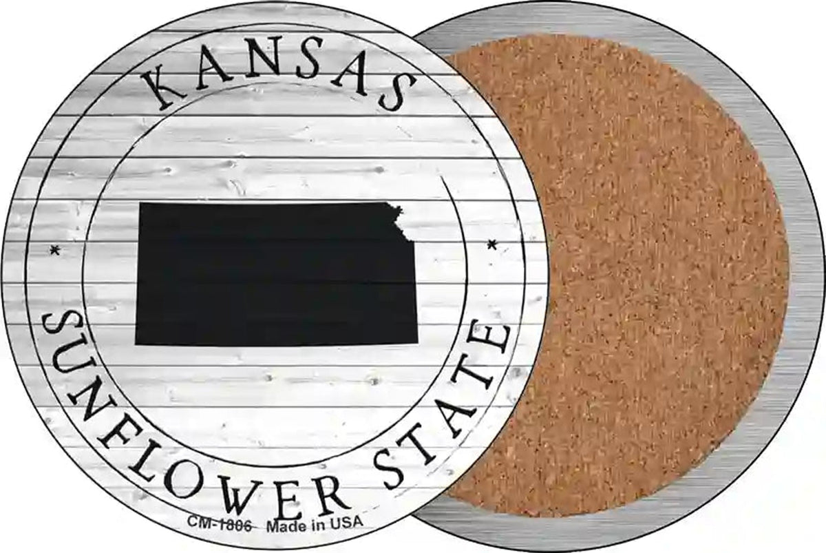 Kansas Sunflower State Novelty Circle Coaster Set of 4