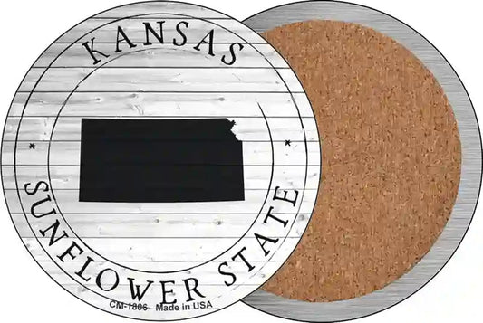 Kansas Sunflower State Novelty Circle Coaster Set of 4